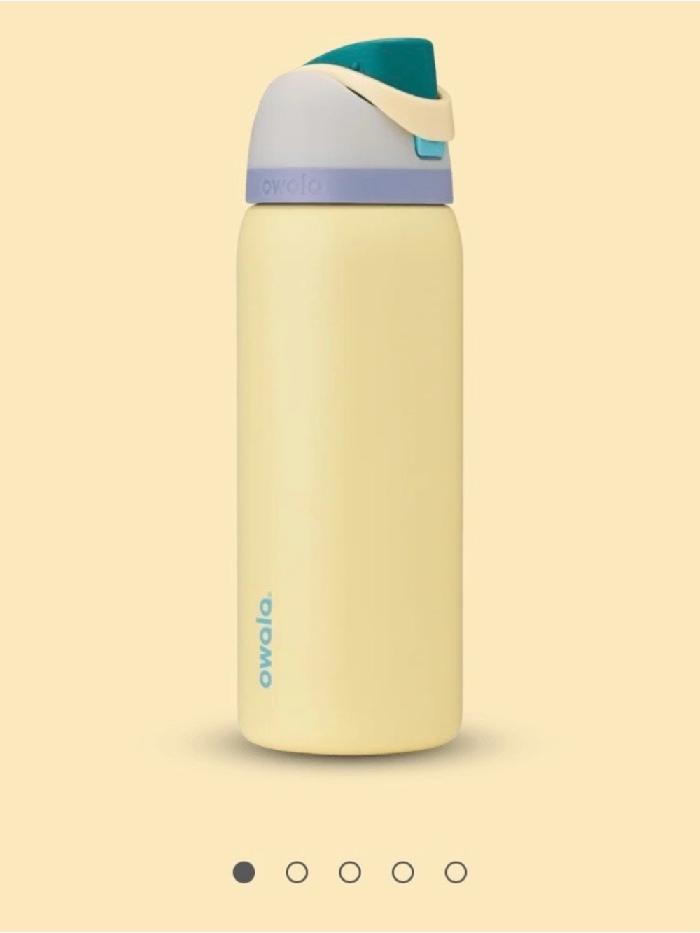 Owalo Insulated Water Bottle 32.0z  in Yellow with Teal Cap